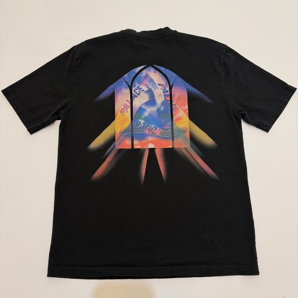 Palace Stained Glass Tri-Ferg Black Cotton Graphic T-Shirt Mens‎ Large